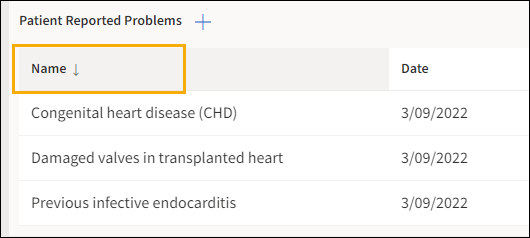 Example Information table with a yellow highlight box around the Name box.